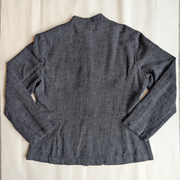 Eileen Fisher Linen Blend Grey Blazer Jacket Petite | MP - Picture 4 of 7
